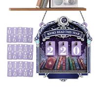 Counter of Books Read This Year, Wooden Library Decoration for Table - Book Poster Read This Year with Number Plate 30 - for Living Room Bedroom Study Office Library Bookshelf