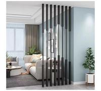 Counter Partition Posts Floor To Ceiling Room Divider Metal Slats, 8 Pack Wall Separation Post Modern Screen for Washroom Stairwell Indoor Restaurant, 50cm-240cm Tall(Black,215cm/7.1ft/84.6" High)