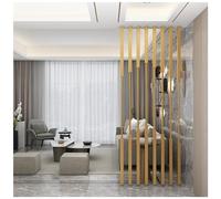 Counter Partition Posts Floor To Ceiling Room Divider Metal Slats, 8 Pack Wall Separation Post Modern Screen for Washroom Stairwell Indoor Restaurant, 50cm-240cm Tall(Gold,105cm/3.4ft/41.3" High)