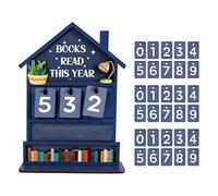 Counter Reading Books This Year - Wooden 18 x 13 cm | Decorative Wooden Display with Manual Rustic 3D Reading Counter Sign for Book Lovers | Readers Teachers Libraries A