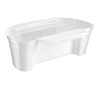 Counter Rubbish Collector Cut And Collect Bin Food Scraps Container Hanging Over Cabinet Basket For Kitchen Veg Peeling Holder Scrap Collecting Caddy Trash Storage Handy Drawer White Plastic (1)