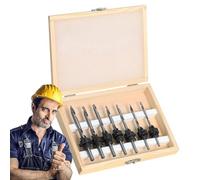 Counter Sink Drill Bits Sets,Steel Tapered Woodworking Tools | Drill Bit with Storage Box,for Cabinet Furniture Home Repair Deck Building Carpentry Mechanics