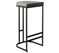 Counter Stools PU Leather Upholstered Bar Stool 26/30in Kitchen Island Pub Coffee Dinning Stool with Metal Leg and Footrest (Gray 1ps,65cm/26in)