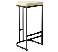 Counter Stools PU Leather Upholstered Bar Stool 26/30in Kitchen Island Pub Coffee Dinning Stool with Metal Leg and Footrest (White 1ps,65cm/26in)