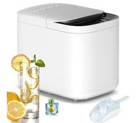 Counter Top Ice Ball Maker, Clear Ice Cube Maker with Scoop and Basket, 9 Ice Cubes in 6 Mins, 15kg/24Hrs, Self-Cleaning Function, Nugget Ice Maker Machine for Home/Kitchen/Party/Camping