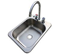 Counter Top Sunk Inset Stainless Steel HAND WASH BASIN Sink Waste, Plug & Tap