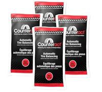 Counteract 8OZ-B4 Centrifugal Force Tire/Wheel Balancing Beads - Off-Road Vehicles, Light/Medium Duty Truck Tires, (4) 8oz Balance Bead Bags, (4) Valve Caps and Cores