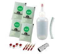 Counteract DIYTK4-4 DIY Tire/Wheel Balancing Beads Kit - for All Trailers, Includes (4) 4oz Bead Bags, (4) Valve Caps & Cores, (1) Core Remover, & Injector Bottle