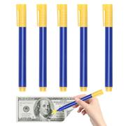 Counterfeit Detector Pen - Pack of 5 Money Checker Markers, Quick Drying Currency Tester for Cash Checking | Fraud Protection Tool for Retail Stores, Banks, Restaurants | Back