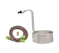 Counterflow Wort Chiller， Immersion Chiller, Stainless Steel Cooling Coil Tube Wort Chiller, Exchanger Homebrew Beer Cooler(Complete Set of Cooling Equipment)