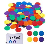Counters For Maths,200Pcs Colored Counters,Plastic Counters,Counter Bingo Chips,6 Colours Plastic Tokens Coins,Double Sided Counters for Kids Children Math Learning Resources Party Games Tokens