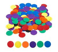 Counters for Maths, 200Pcs Colored Plastic Token Coins, Place Value Counters, 6 Colours Bingo Chips, Double Sided Counters for Learning Math Educational Resources Party Games