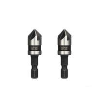 Countersink Bit with 5 Flute Design 2PCS for Drilling Clean 90 Degree Holes in Wood and Soft Metals 1/4 Hex Shank (12mm)