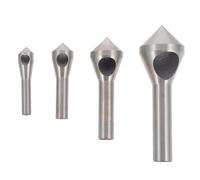 Countersink Chamfer Tool High Speed Steel 4pcs for Metal Wood Screws | Silver Reflective Finish, Stable Operation, Multi-size Coverage, Creates Clean Burr-free Holes for Handymen and Hobbyists