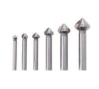Countersink Drill Bit 3 Flute 90 Degree Chamfer Cutter for for HSS 6.3-20.5mm for for Stainless Steel Aluminum Wood Plastic Metal Plate Drilling and Deburring Tool(6PCS)