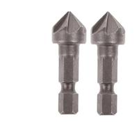 Countersink Drill Bit 36mm with 5 Flute Chamfering Tool for Woodworking, 1/4" Hex Shank, Gray, Compatible with Power Drills, 2PCS