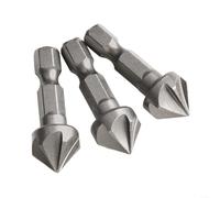 Countersink Drill Bit 3pc Set for Wood Plastic Panels and Soft Metals with Hex Shank for Secure Chuck Grip