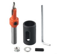 Countersink Drill Bit 8mm Round Shank Woodworking Tool for Pilot Holes & Self Tapping Screws with Adjustable Stopper 29mm Depth Control(3.2×8)