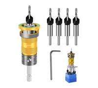 Countersink Drill Bit, Adjustable Depth Stop Carpentry Tools | Counter Sink Bits with L-Shaped Wrench,for Carpenters MDF Aluminum Home Renovation
