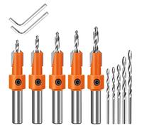 Countersink Drill Bit, Lytool 5Pcs Quick Change 8mm Adjustable Drill Countersink Bit Set, Include 5Pcs Free Replaceable Drill Bits, for Woodworking Counter Sink Drill Bits