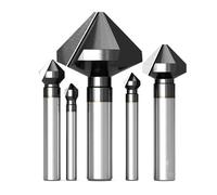 Countersink drill bit set, 1 Flute/3 Flutes 90 Degree Chamfer 6.3mm-50mm M35 Cobalt TiAlN Coated Countersink Bit Metal Deburring Milling Tool(31MM-3 FLUTES)