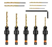 Countersink Drill Bit Set, 11 Pcs Counter Sink Drill Bits for #4、#6、#8、#10、#12 Screws, Counter Sink Drill Bits for Drilling Holes in Wood, Composite Panels, And Plastics