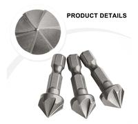 Countersink Drill Bit Set, 3-Piece 6-Flute Hex Shank Chamfer Bits for Burr Removal & 90-Degree Countersunk Holes in Wood, Plastic, Soft Metals