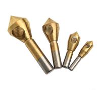 Countersink Drill Bit Set 4PCS Gold Titanium Coated Chamfer Bits for PVC Fiberboard Iron - Professional Grade 90 Degree Tip 2-20mm