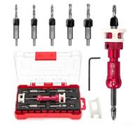 Countersink Drill Bit Set, 5Pcs Countersink Bit for Metal Counter Sink Drill Bits for Wood High Speed Steel Counter Sinker Drill Bits for Woodworking, Wood Drilling