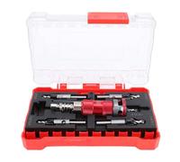Countersink Drill Bit Set 5PCS Semi Automatic Adjustable Depth Stop 82 Degree Hex Shank - Prevents Over Drilling, Fast Chip Removal for Woodworking Applications