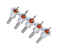 Countersink Drill Bit Set, Adjustable Depth Stop Alloy Steel Excellent Cutting Capability Prevents Clogging Multiple Uses 5 Piece Set