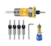 Countersink Drill Bit Set, Adjustable Depth Stop Woodworking Tools,Counter Sink Bits with L-Shaped Wrench - for Wood MDF Plywood Aluminum Nonferrous Metals