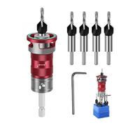 Countersink Drill Bit Set - Depth Stop Woodworking Tool,Counter Sink Bits with L-Shaped Wrench | for Wood MDF Plywood Aluminum Nonferrous Metals