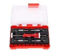 Countersink Drill Bit Set for Wood, Adjustable Depth Stop 82 Degree Carbide Tipped Pilot Screw Hole Set, 5 Piece HSS M2 Taper Drill Bits with Quick Release Hex Shank, for Hand Dril