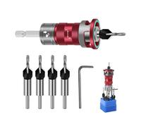 Countersink Drill Bit Set for Wood | Adjustable Depth Stop Carpentry Tools - Counter Sink Bits with L-Shaped Wrench | for Carpenters MDF Aluminum Home Renovation