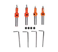 Countersink Drill Bit Set High Hardness Strong Cutting Force Durable Wood Drill Bits for Carpentry DIY Construction Carbon Steel 4 Pcs