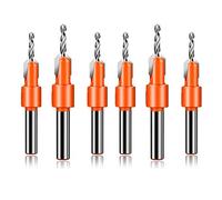Countersink Drill Bit Set, Wood Hole Timber Working Drill Bits for Wood Screw Cutter Adjustable with Hex Key Wrench 6 Sizes 2.8×8, 2.8×10, 3×8, 3×10, 3.2×8, 3.2×10
