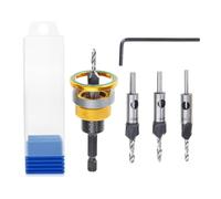 Countersink Drill Bit Set Woodworking Countersink Drill Bits Adjustable Bit Depth Stop Bits Screw Open Tapered Head With Shank