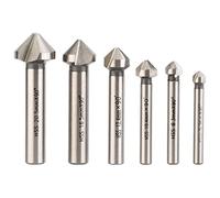 Countersink Drill Bits 6 PCS, MALAYAS HSS 6542 Countersink Drill Bit Set 90 Degrees, Titanium Chamfer Cutter Drill Bits for Wood Steel Aluminum, Metal, Machine Tools 6.3/8.3/10.4/12.4/16.5/20.5mm