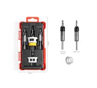 Countersink Drill Bits Set, 5-Piece HSS Tapered Bit Kit with Adjustable Depth Stop for Wood, Plywood, MDF & Plastics, 82° Countersinks (3pcs)