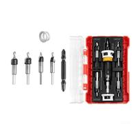 Countersink Drill Bits Set Of 5 With Adjustable Depth Stops And Spiral Flute Edges, Comes With Compact Storage Box For Woodworking
