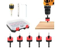 Countersink Drill - Countersink Drill, Wood Drills, 7 Piece Conical Drill Bit Set, 1/4 Inch Quick Change Hex Shank Adjustable Depth Limiter Opening Tool for Hinge Installation Carpentry Woodwork