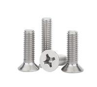 Countersunk Bolts 200/100/ 50/20 pcs 304 Stainless Steel Cross Phillips Flat Countersunk Head Screw Bolts Length 3-50mm M2 .5 M3 M4 M5(2mm,M4 (20pcs))