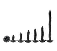 Countersunk cross self-tapping pointed tail screw Black Self-Tapping Screw Pan Head Cross With Washer Cushion Carbon Steel M1.4-M4(12mm,M2)