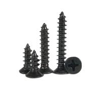 Countersunk cross self-tapping pointed tail screw Carbon Steel Black Self-Tapping Screws Flat Head M3-M5 5-50mm Electrical Wood Use(22mm x100pcs,M3)