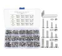 Countersunk Head Bolts and Nuts and Washers Set, 600 Pcs M3 M4 M5 Flat Head Hex Socket Head Cap Machine Screws Nuts and Bolts Kit, Stainless Steel Allen Head Machine Screws Fastener