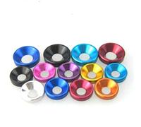Countersunk Head Washer Gasket,Washers M2 .5 M3 M4 M5 M6 M8 Colourful Anodized Bolt Aluminum, 10pcs Durable easy to install(Orange,M6)