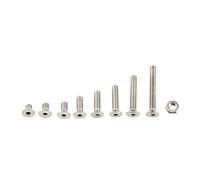 Countersunk Hex Socket Screws Stainless Steel M2.5 A2 300pcs with Hex Nuts Full Thread Plain Finish (C: Flat Head)