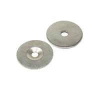 Countersunk Steel Disc for Using Magnets, Hang Artwork or Noticeboards - 34mm dia x 2mm thick x 6.2mm hole - Pack of 10