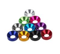Countersunk washer cone washers, 10pcs Aluminum Flat Gasket M2 .5 M3 M4 M5 M6 Colourful Anodized Head Rings for Screws Bolts Fastener Washers(Light Blue,M2)